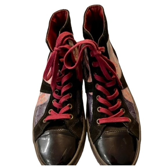 Desigual Rebeldia High Top Black Suede/Patent Sneakers - EU 40 US 9/9.5 - Picture 4 of 12